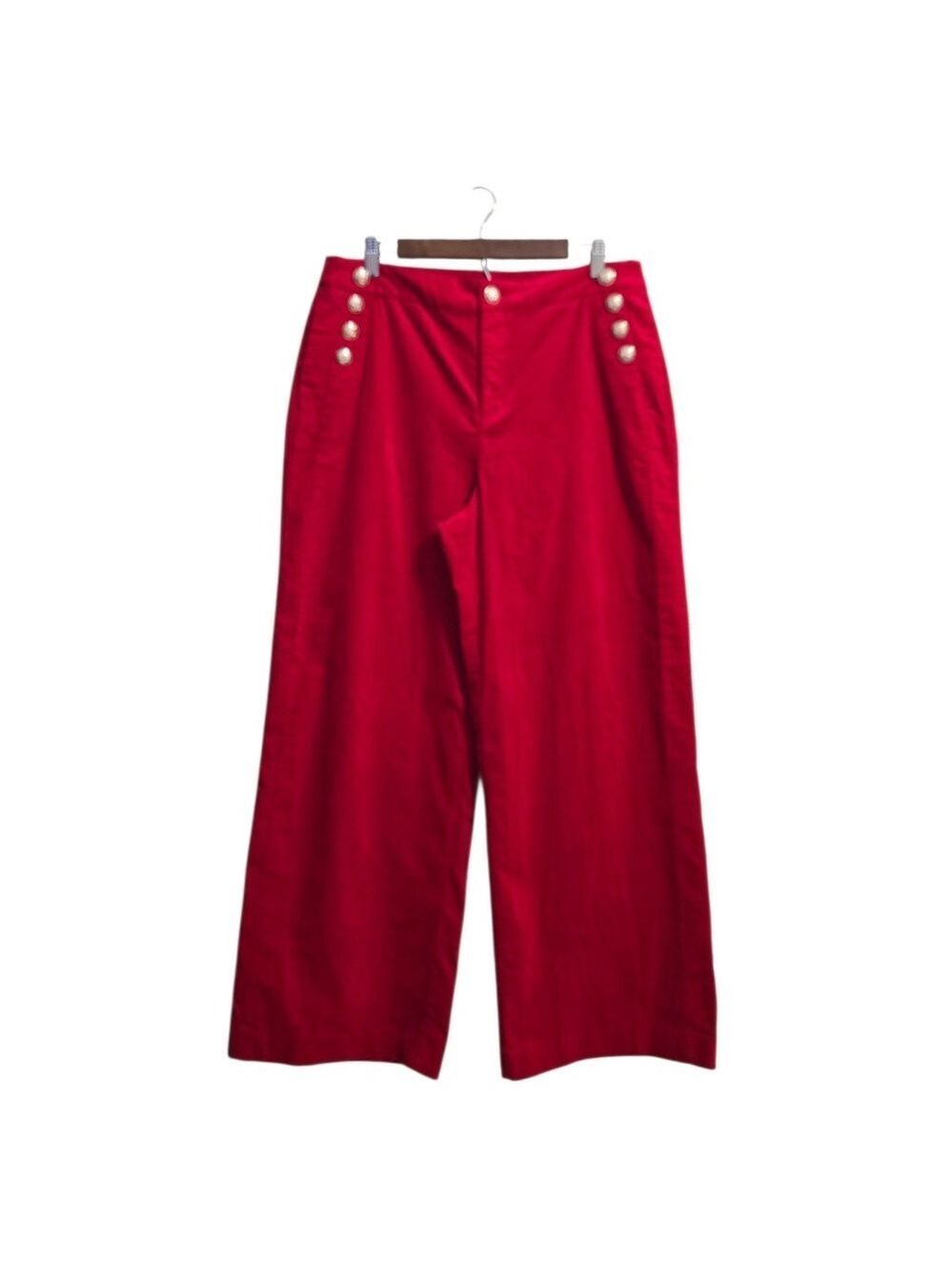 Charter Club Velveteen Sailor Pants In Red Sz 12